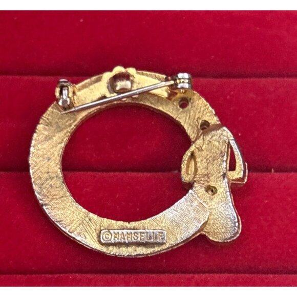 Vintage Mamselle Belt Buckle Gold-Tone Brooch Pin 1960s Collectible Jewelry - Picture 5 of 8